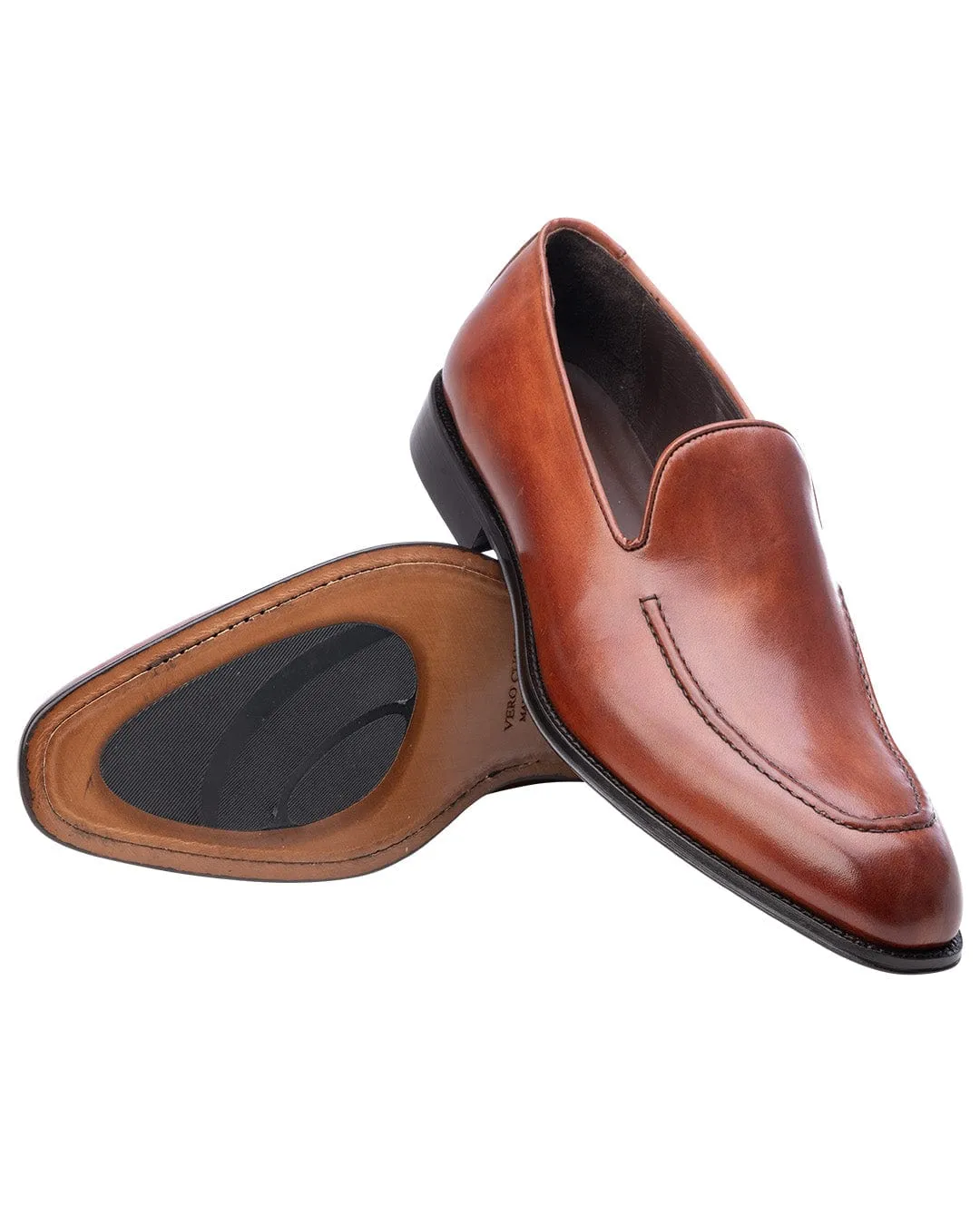 Tan Made in Italy Apron Front Loafers