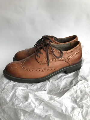 Vagabond Brown Leather Wingtip Brogue Oxford Shoes, Size US 6