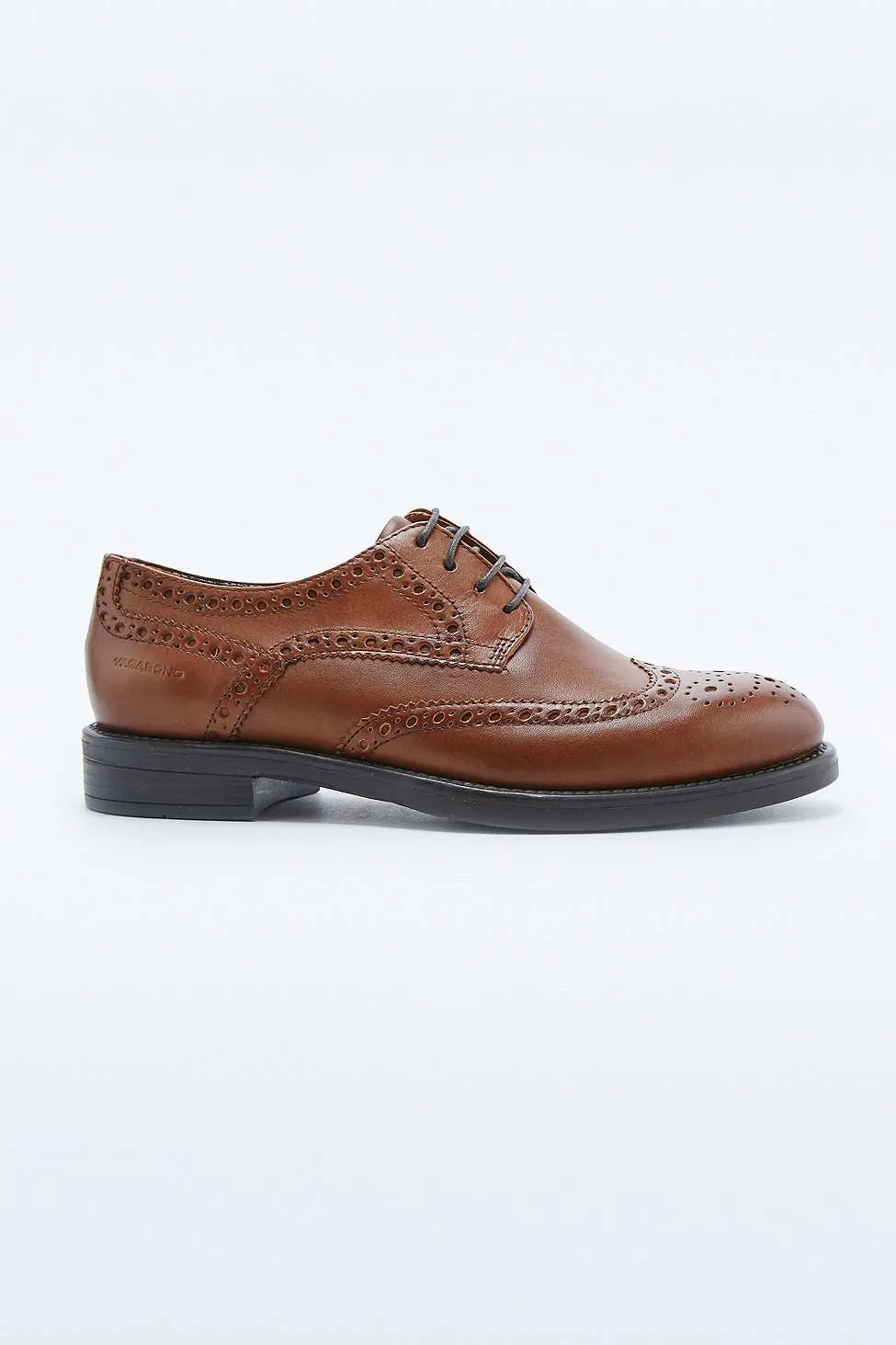 Vagabond Brown Leather Wingtip Brogue Oxford Shoes, Size US 6