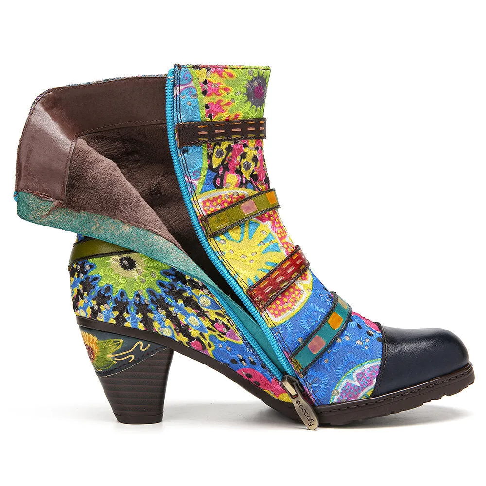 Viscose Shoes Low Tube Women's Short Tube Square Head Blue Satin Fashion Boots