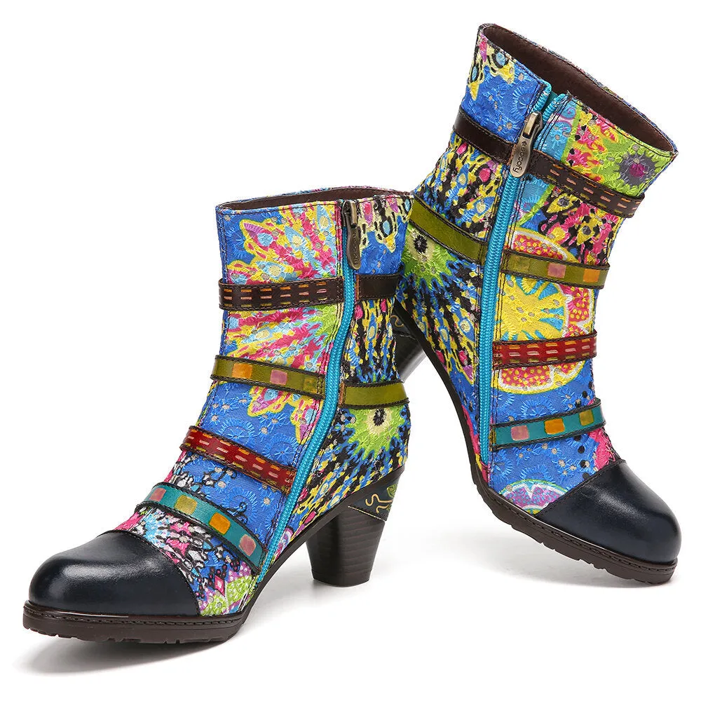 Viscose Shoes Low Tube Women's Short Tube Square Head Blue Satin Fashion Boots