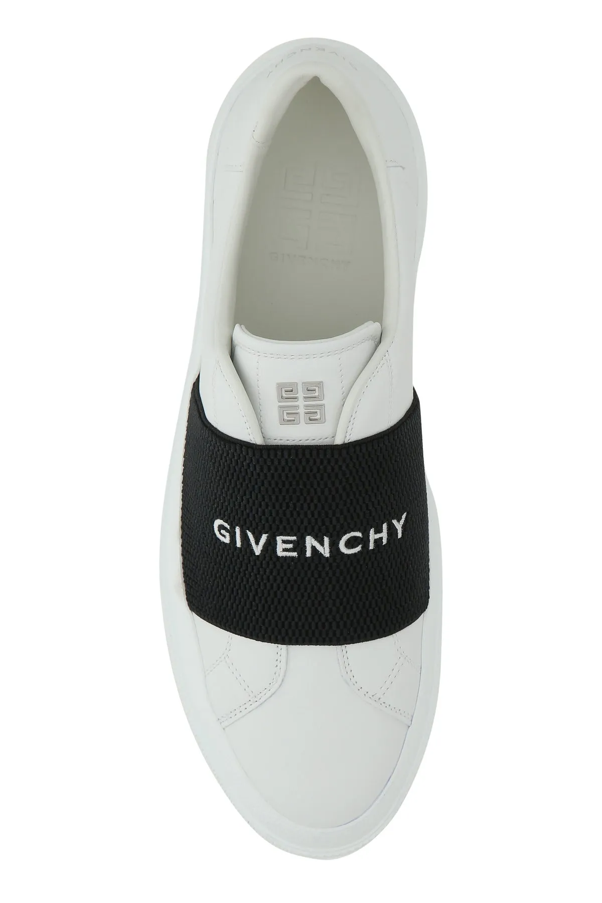 White leather New City slip ons