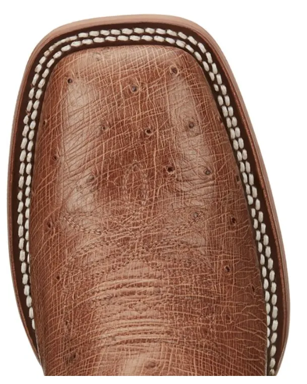Women's Justin JE701 12” Cognac Smooth Ostrich Medium Square Toe *Closeout*