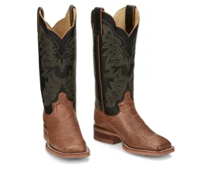 Women's Justin JE701 12” Cognac Smooth Ostrich Medium Square Toe *Closeout*