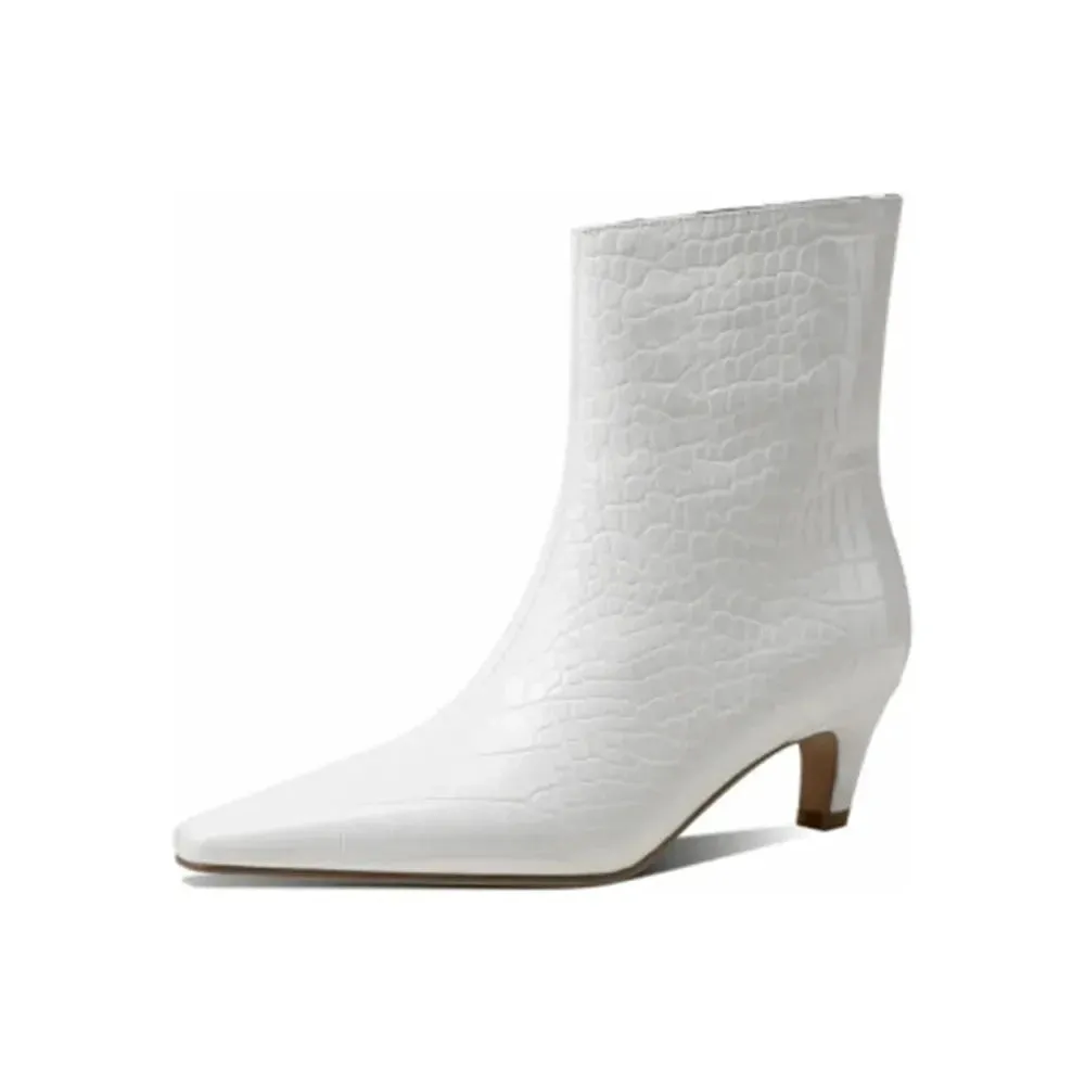 Women's Low Heel Short Pointed Toe Boots