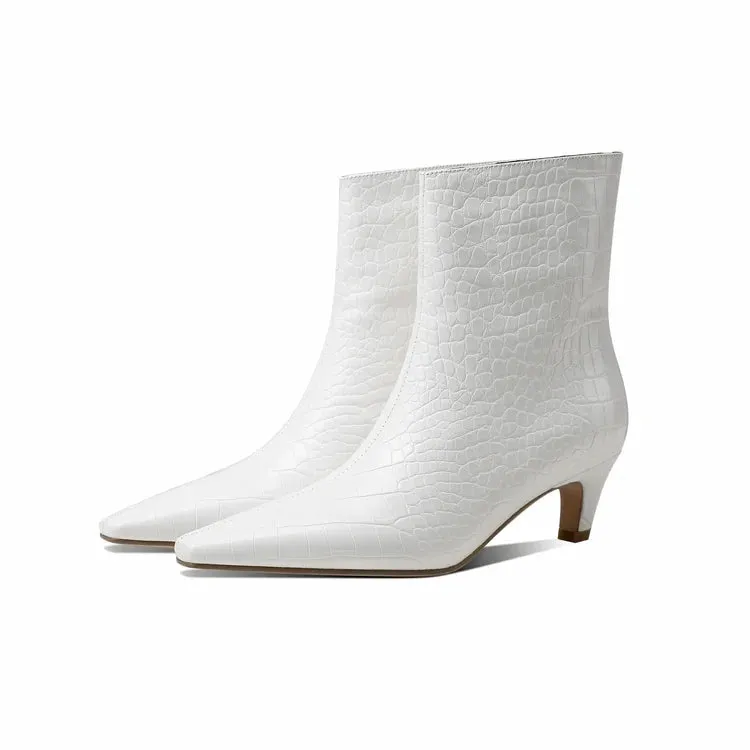 Women's Low Heel Short Pointed Toe Boots