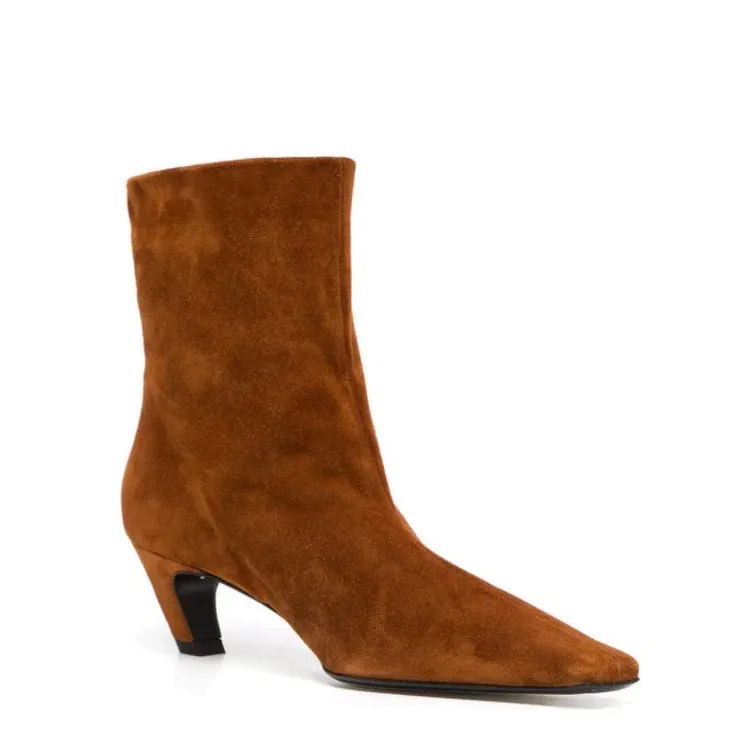 Women's Low Heel Short Pointed Toe Boots